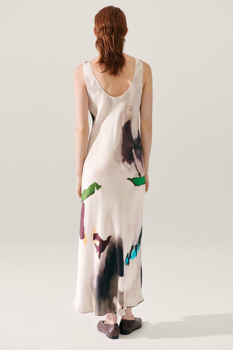 Silk Laundry Scoop Neck Dress Phosphate