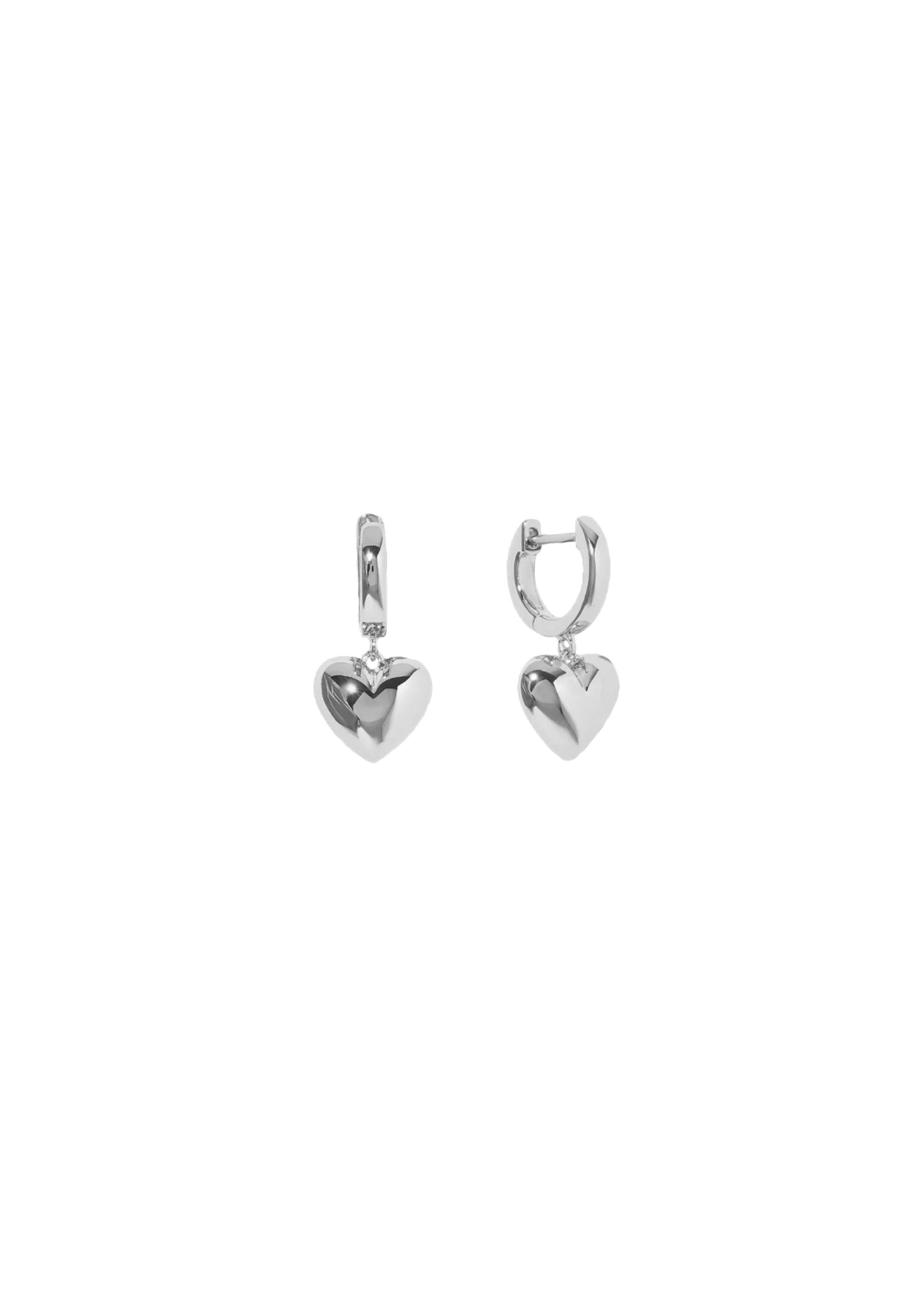 SKIN Heart Hoops Sterling Silver