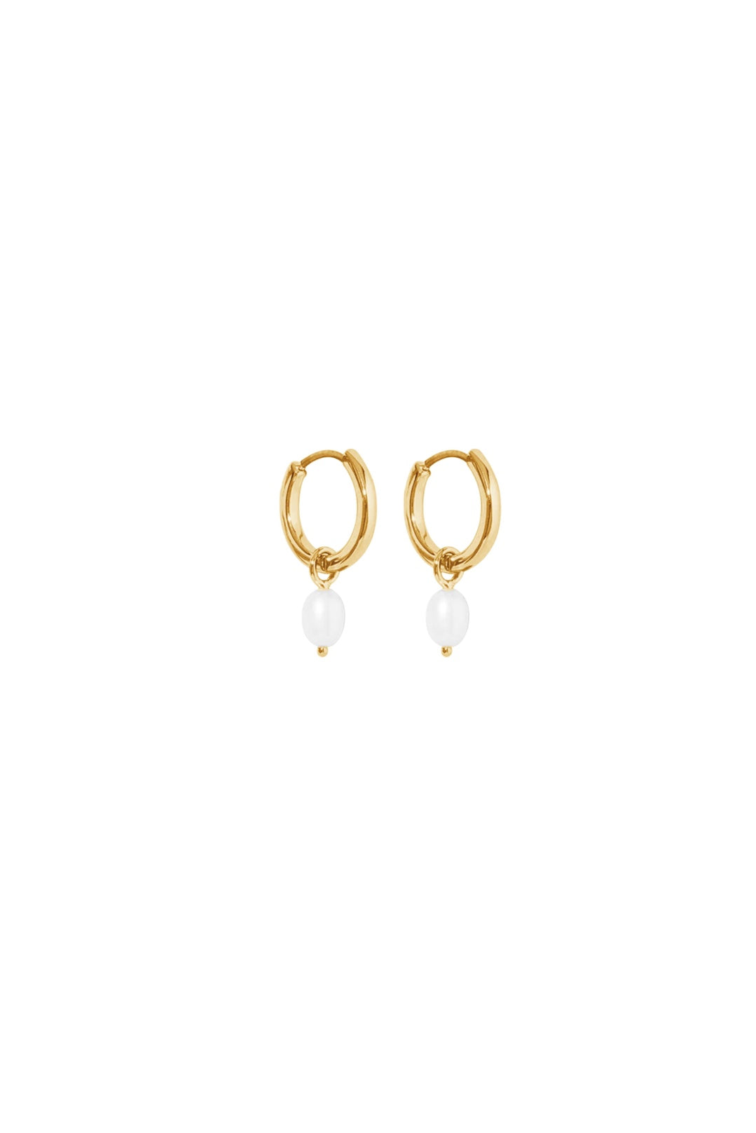 SKIN Droplet Hoops 18k Gold Vermeil + Freshwater Pearls