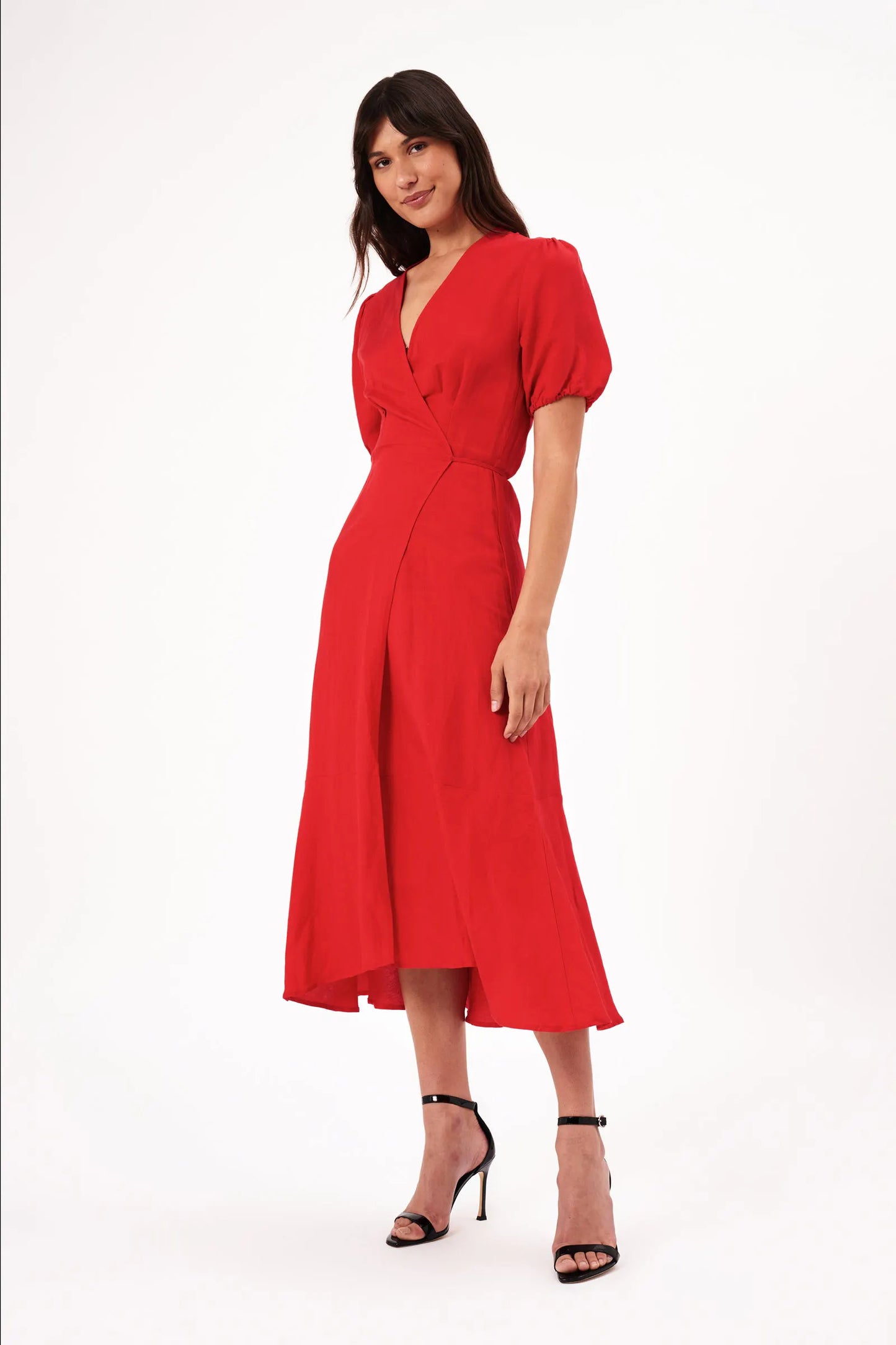 Rollas Verona Linen Dress Coral