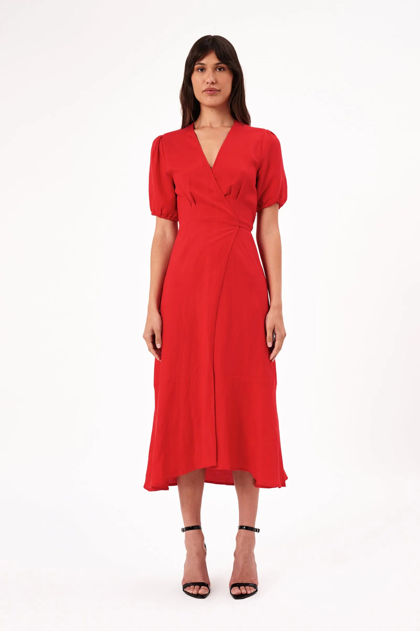 Rollas Verona Linen Dress Coral