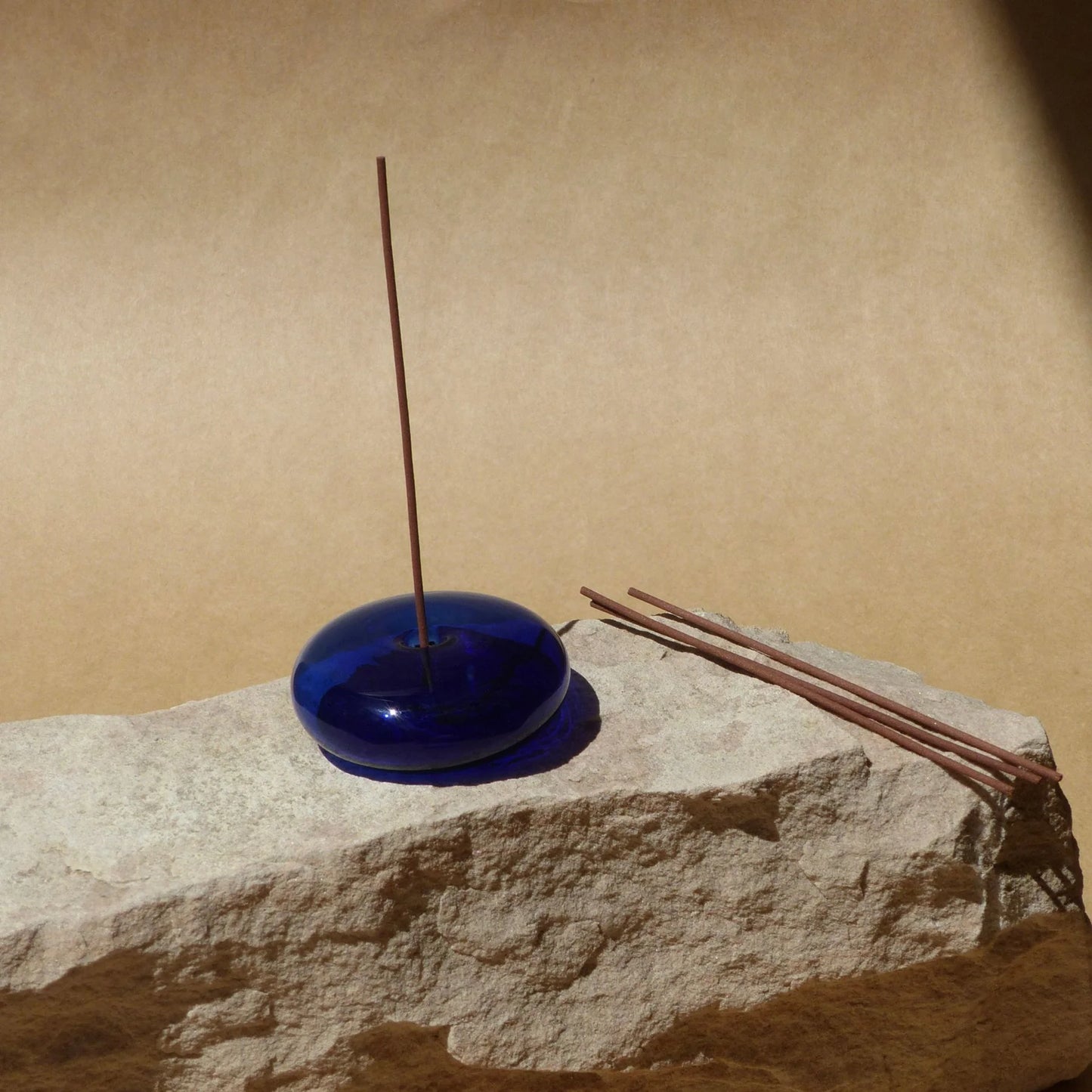 Gentle Habits Glass Incense Holder Cobalt