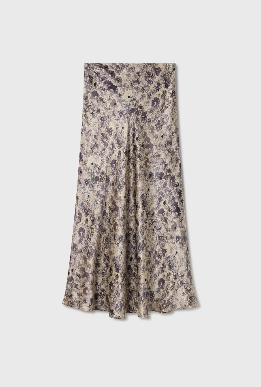 Silk Laundry Long Bias Cut Skirt Aster Floral