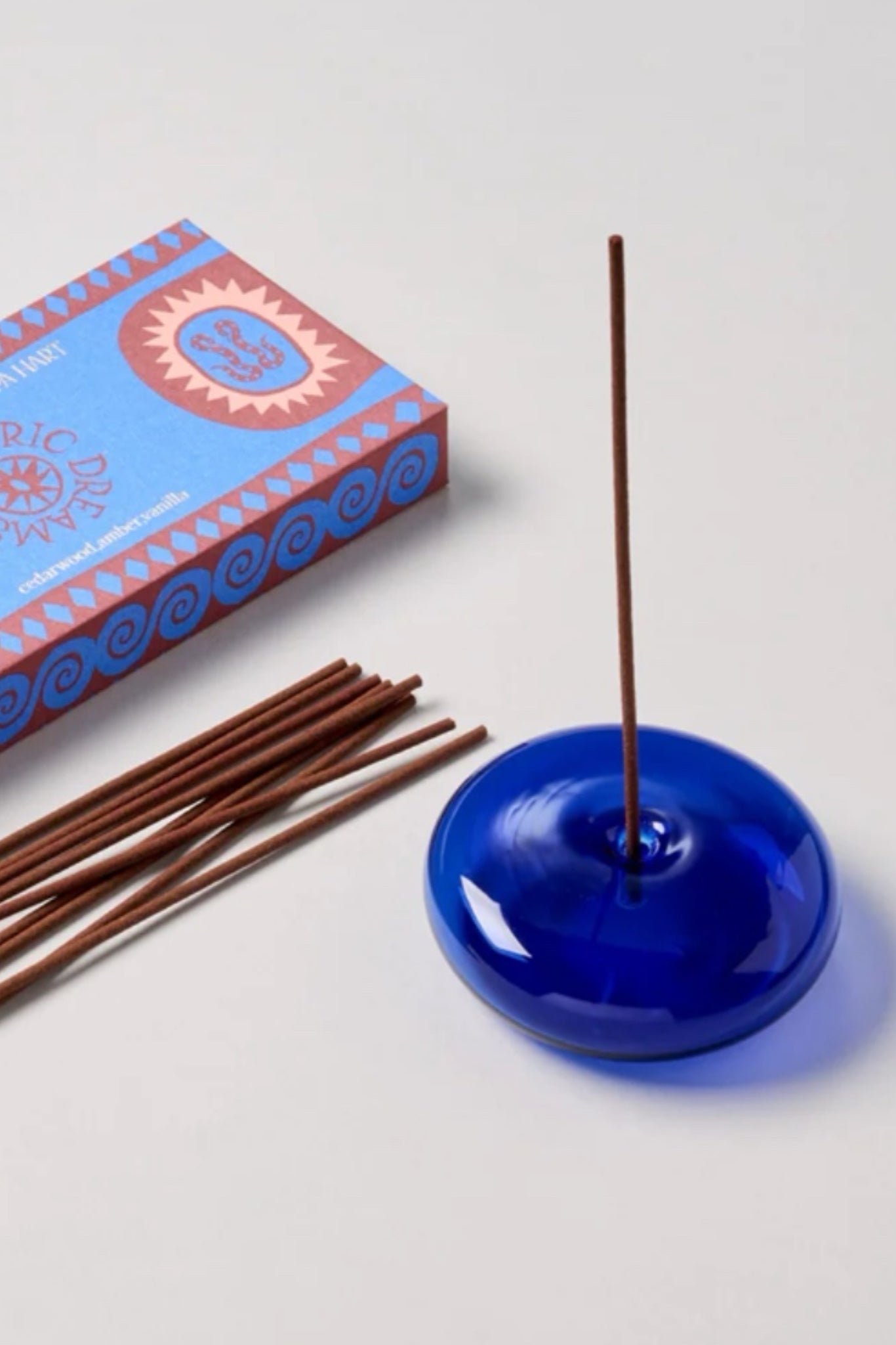 Gentle Habits Glass Incense Holder Cobalt