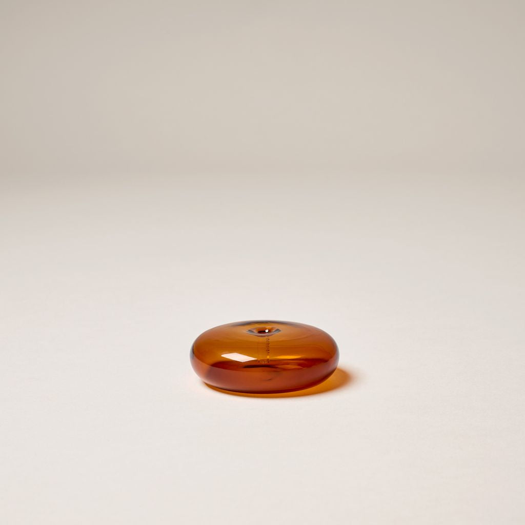 Gentle Habits Glass Incense Holder Amber