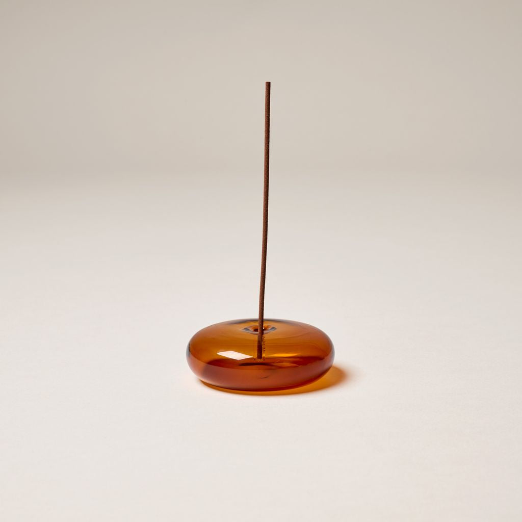 Gentle Habits Glass Incense Holder Amber