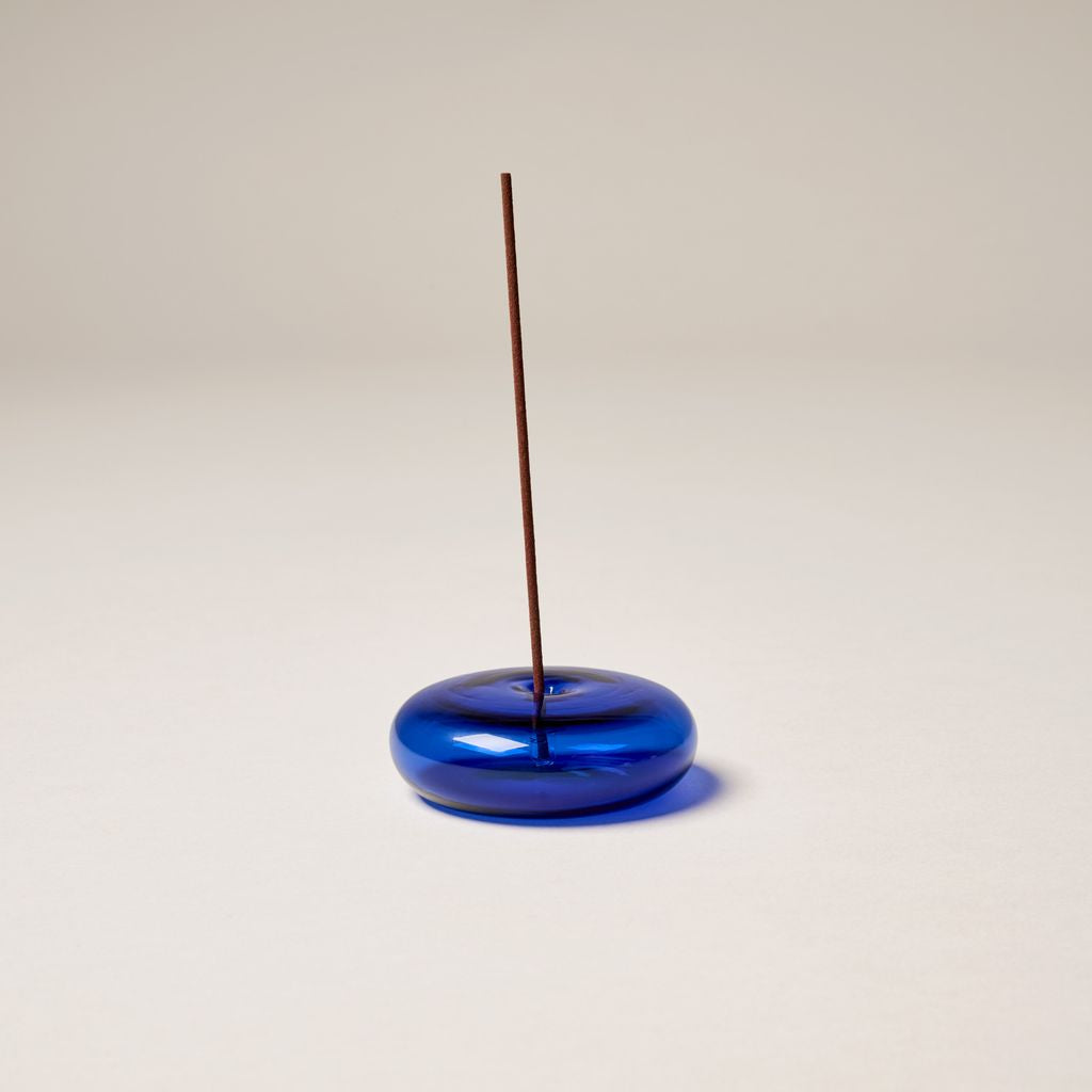 Gentle Habits Glass Incense Holder Cobalt