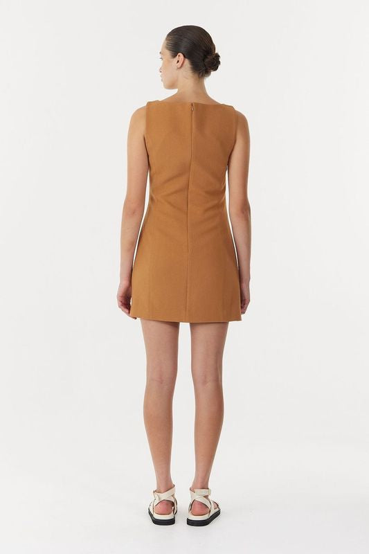 Third Form Enigma Mini Dress Camel