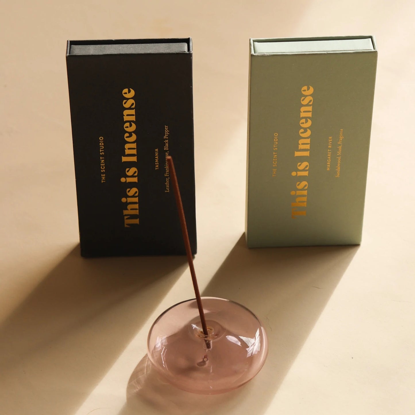 Gentle Habits Glass Vessel Incense Holder Pink