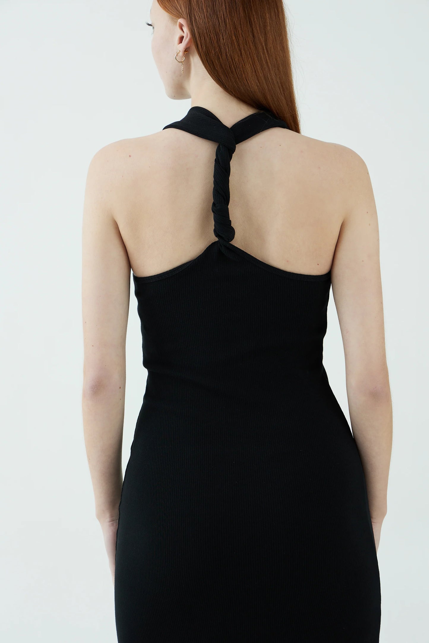 Third Form Intertwined Twist Back Tank Dress Black