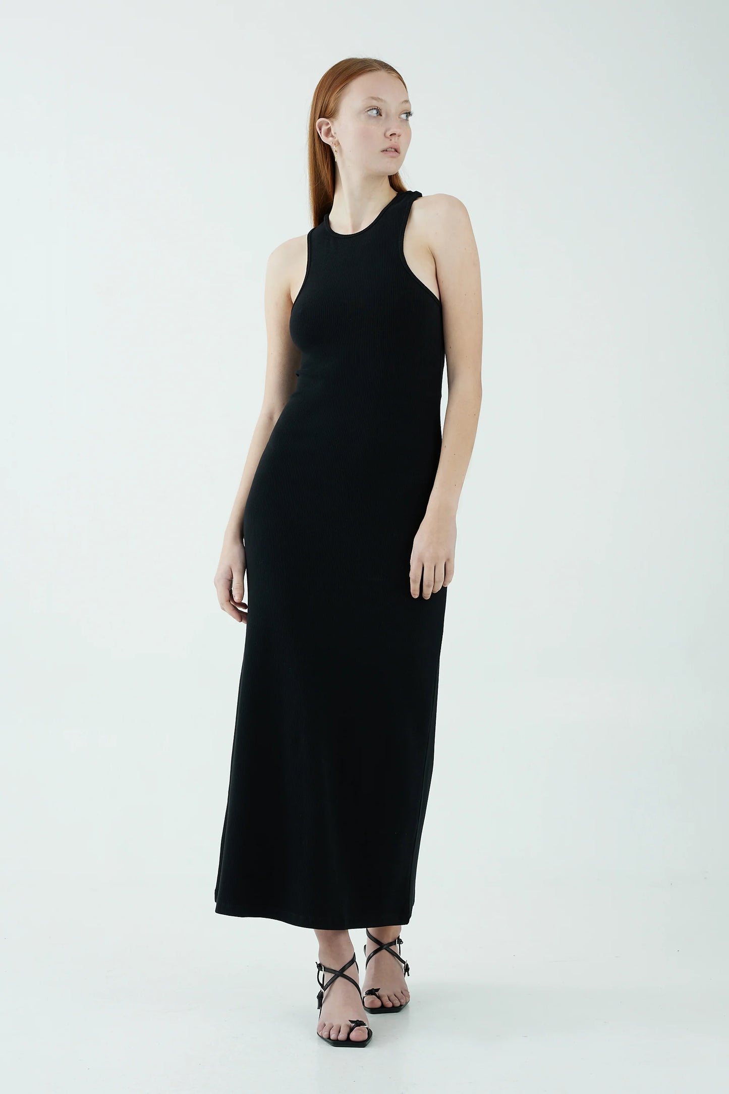 Third Form Intertwined Twist Back Tank Dress Black