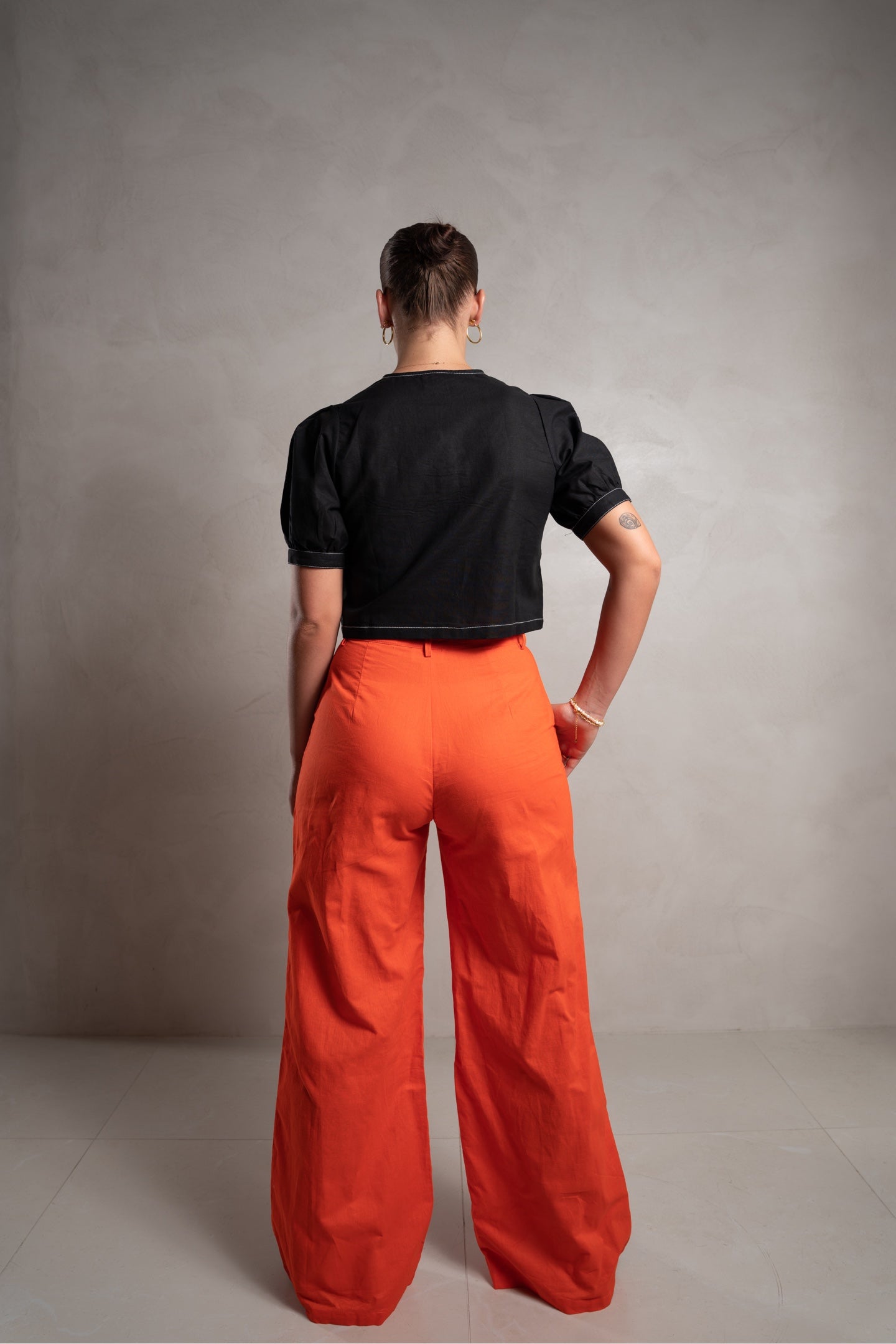 SKIN Kee Wide Leg Linen Pant Orange