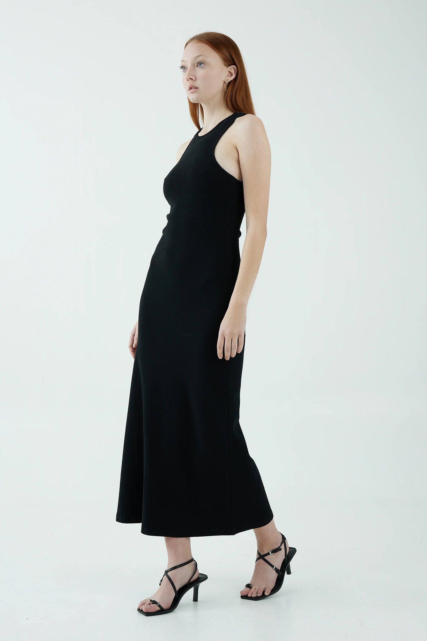 Third Form Intertwined Twist Back Tank Dress Black