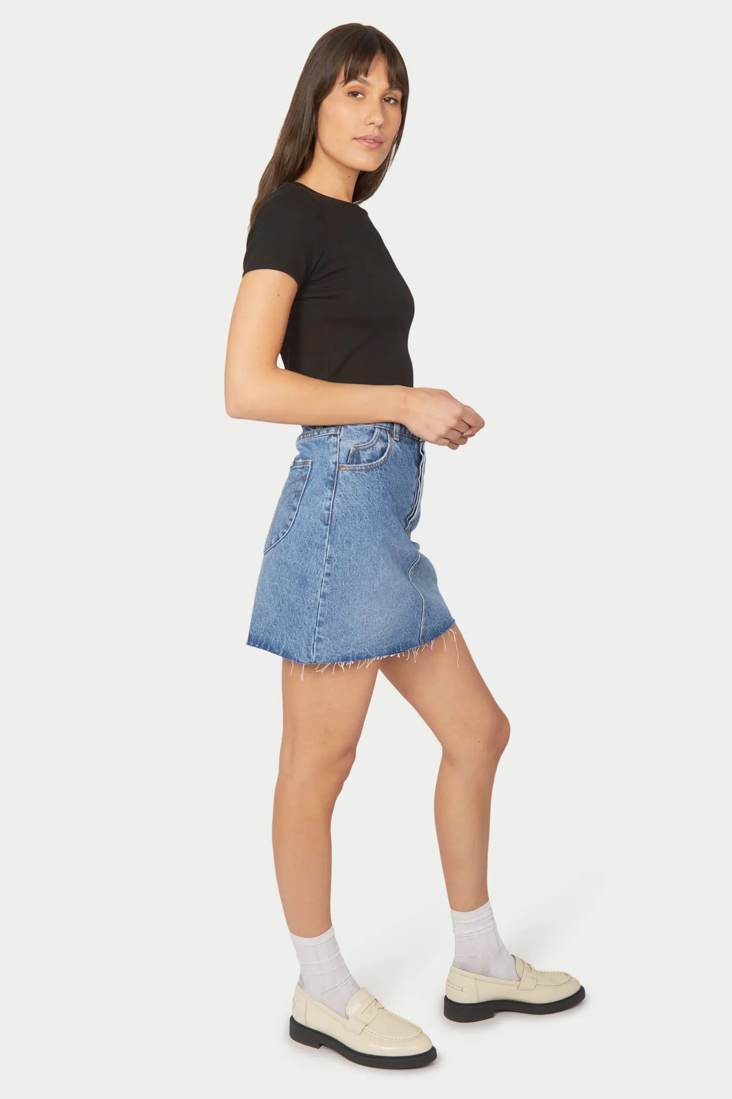 Rollas Baby Rib Tee Black