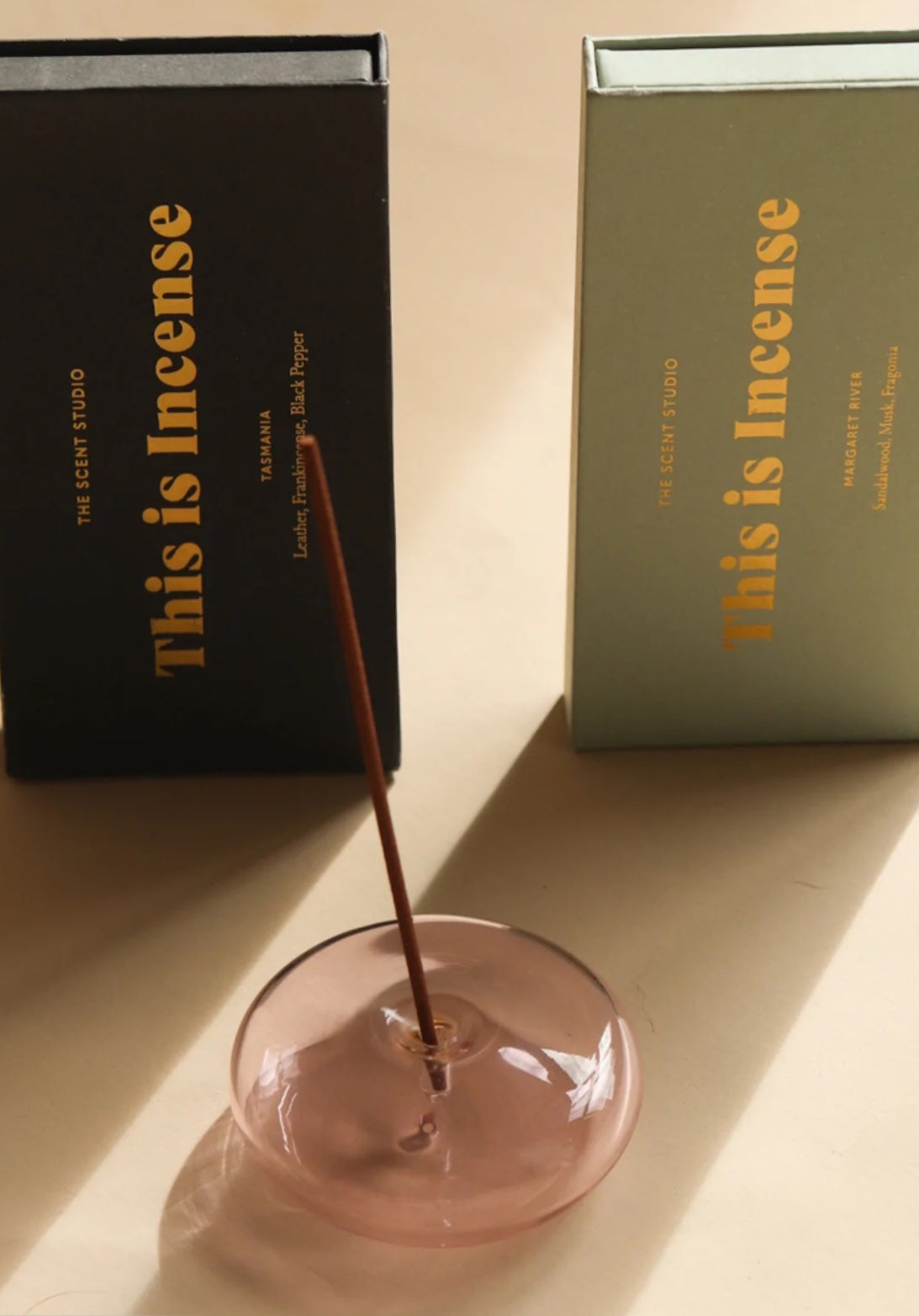 Gentle Habits Glass Vessel Incense Holder Pink