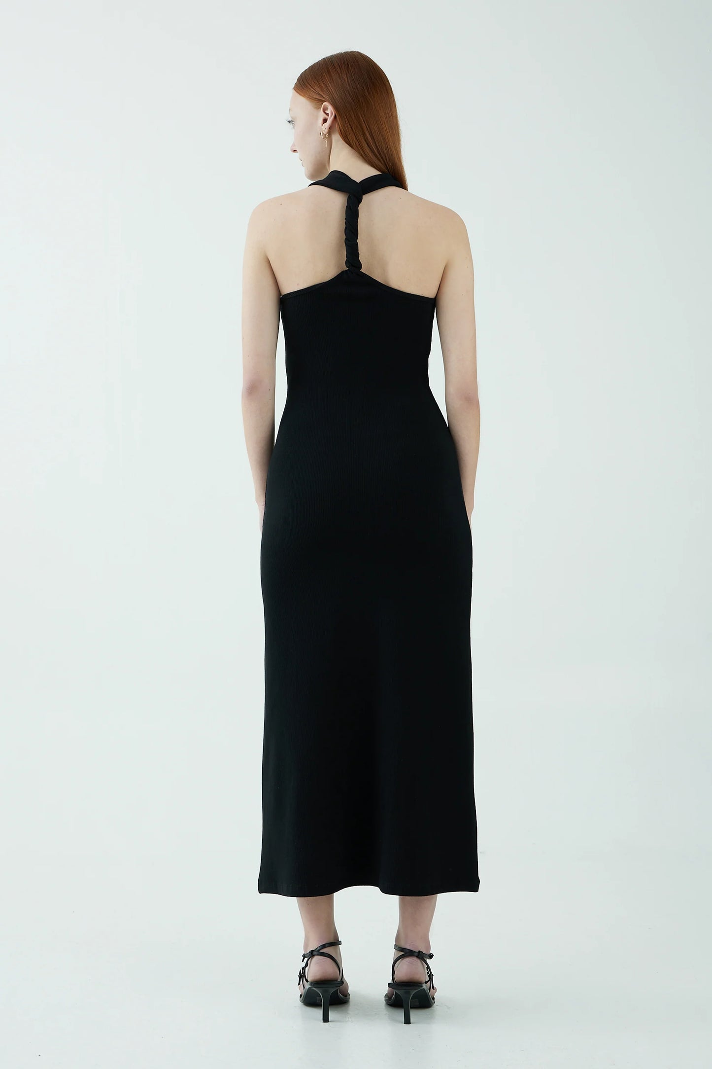 Third Form Intertwined Twist Back Tank Dress Black