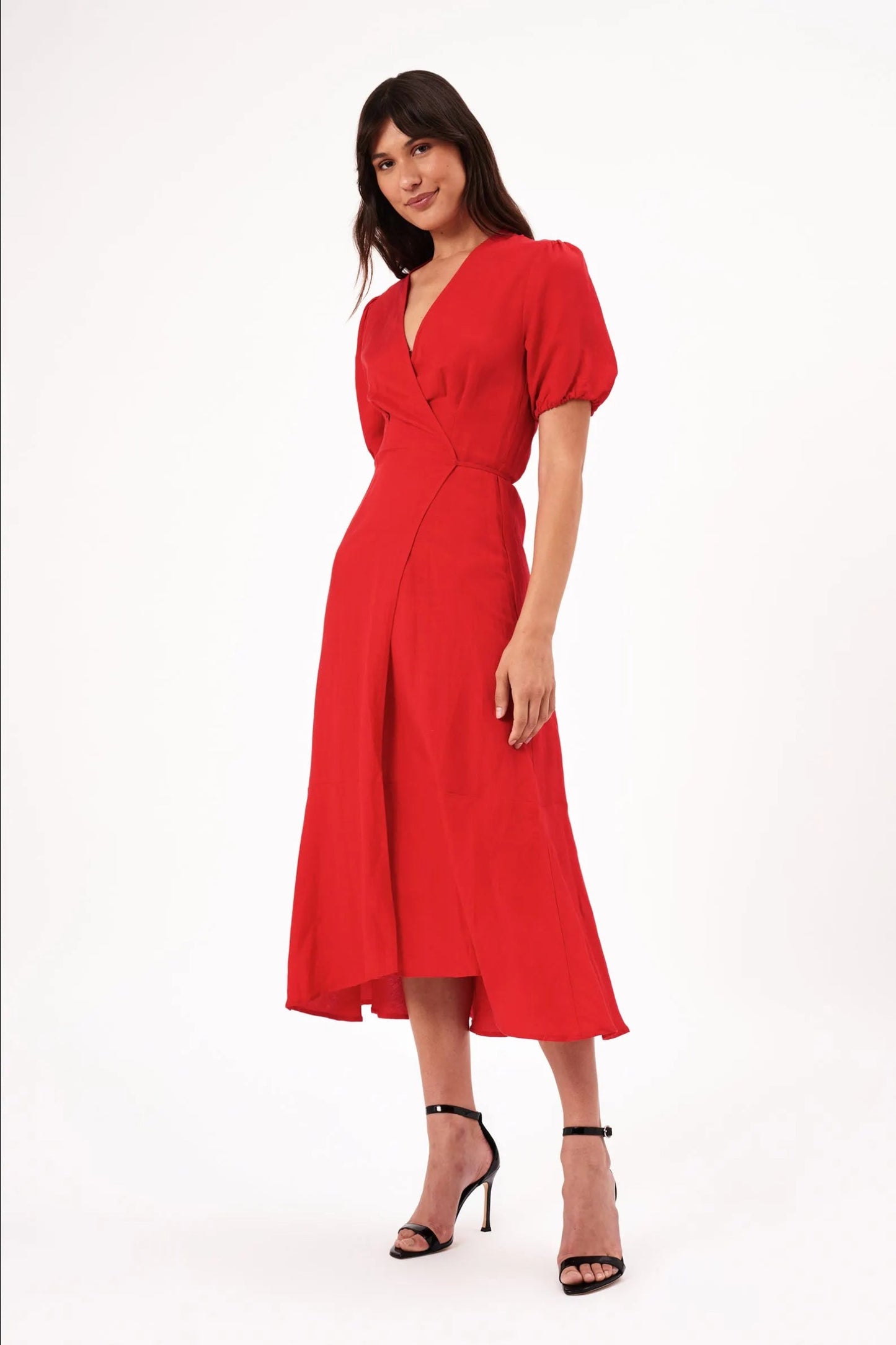 Rollas Verona Linen Dress Coral