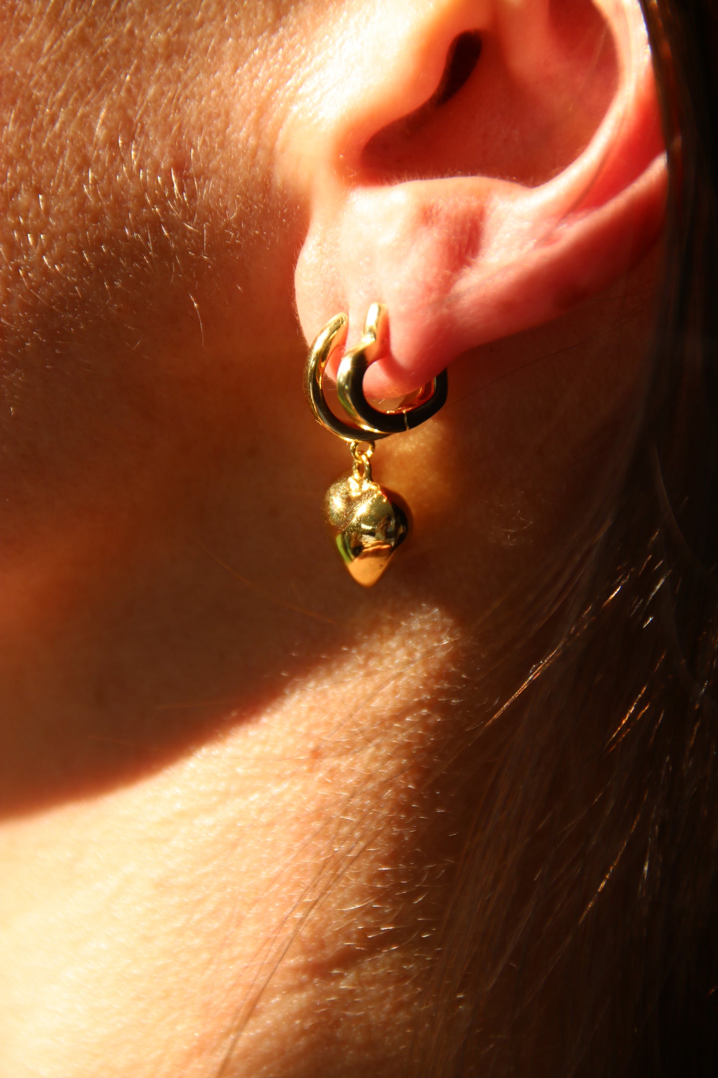 SKIN Heart Hoops 18k Gold Plated