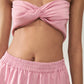 Silk Laundry Cotton Silk Twist Top Fig