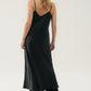 Silk Laundry 90s Silk Slip Dress Black