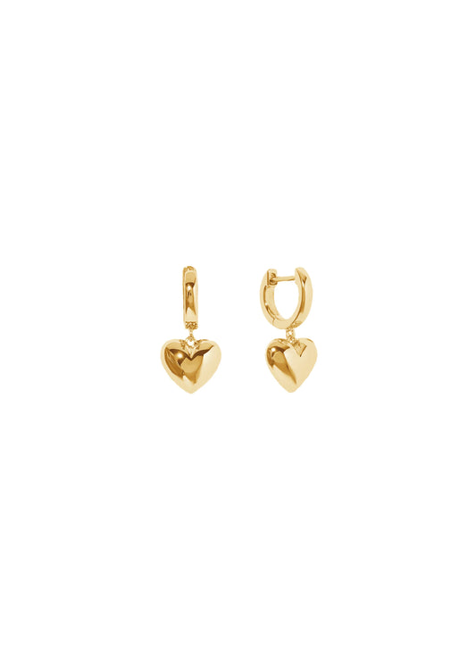 SKIN Heart Hoops 18k Gold Plated