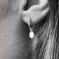 SKIN Droplet Hoops Sterling Silver + Freshwater Pearls