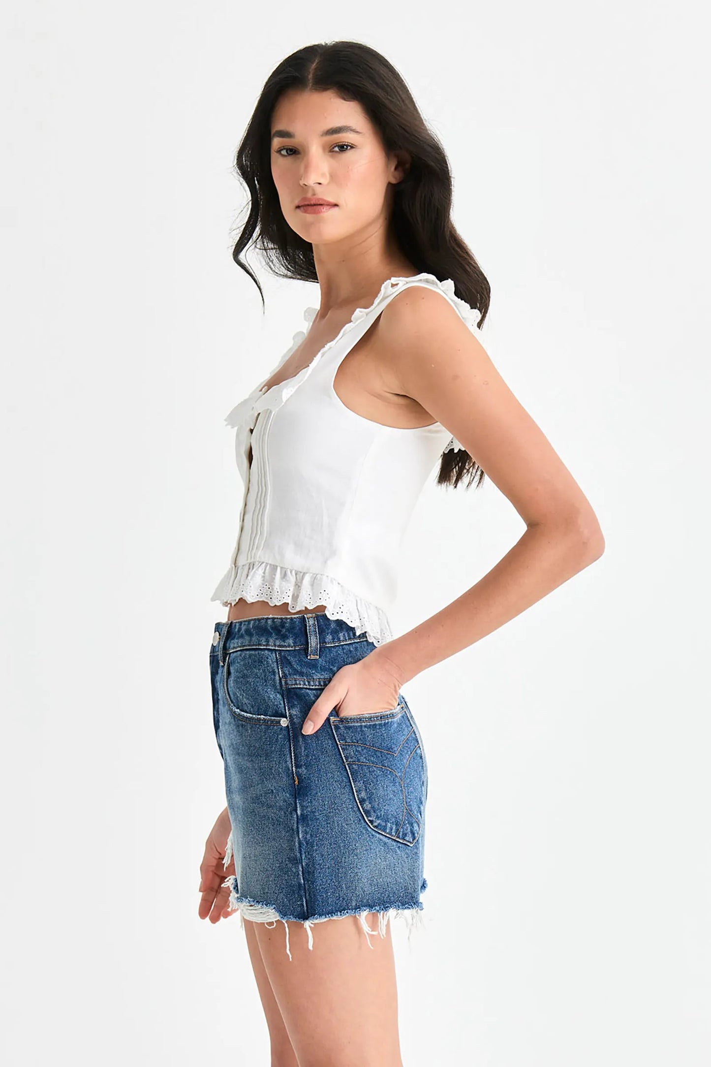 Rollas Birkin Lace Camisole White