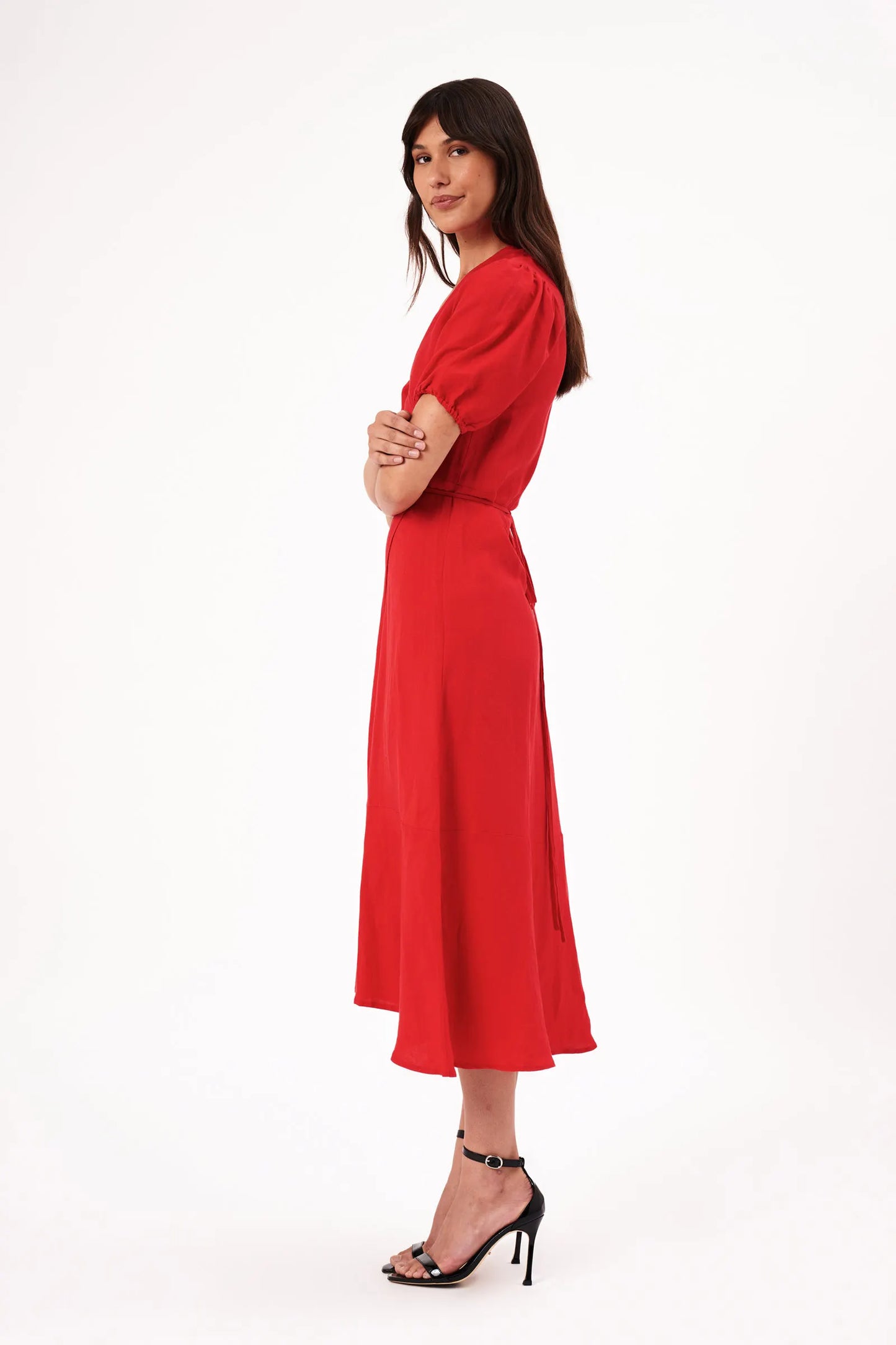 Rollas Verona Linen Dress Coral