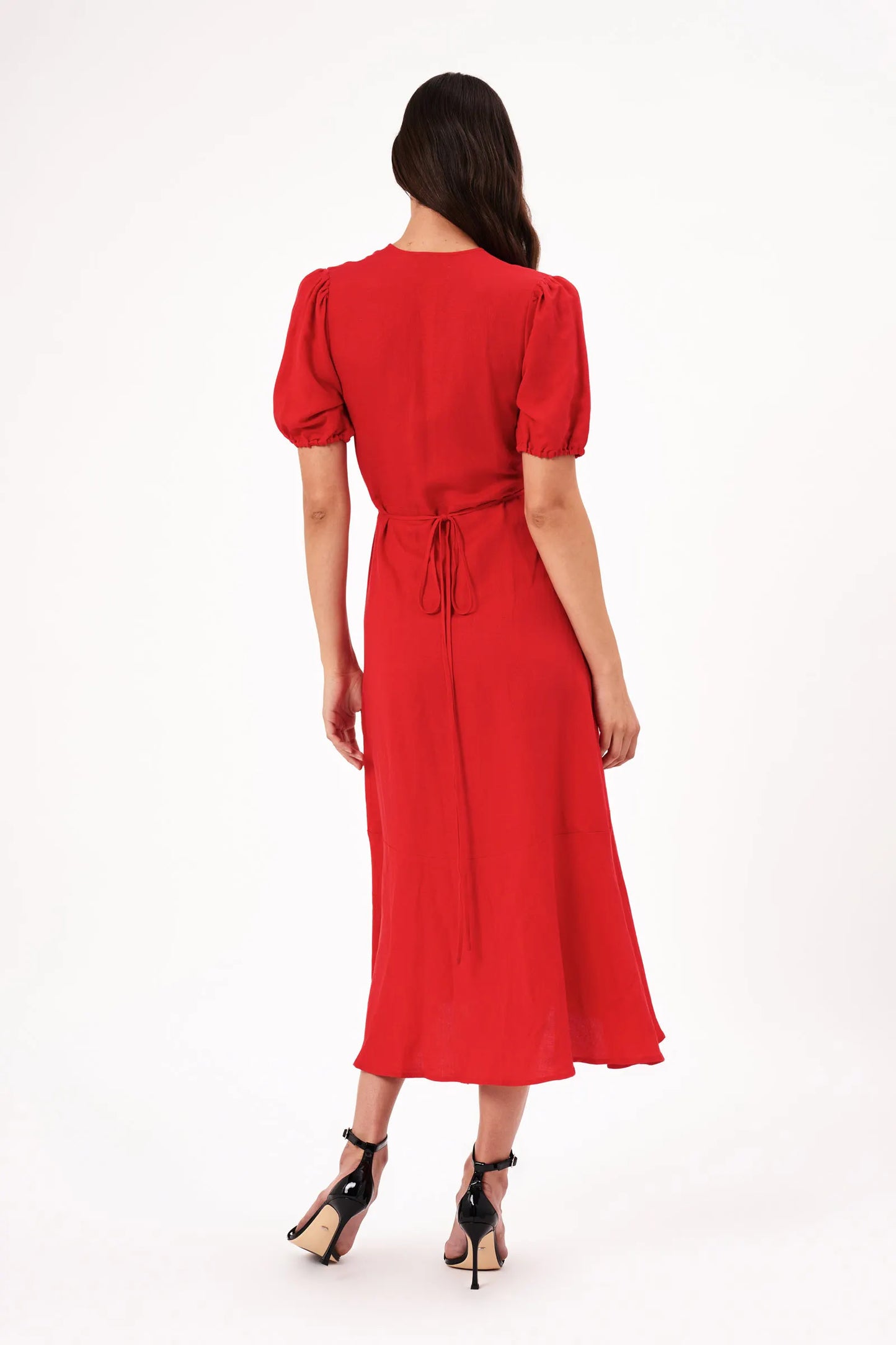 Rollas Verona Linen Dress Coral