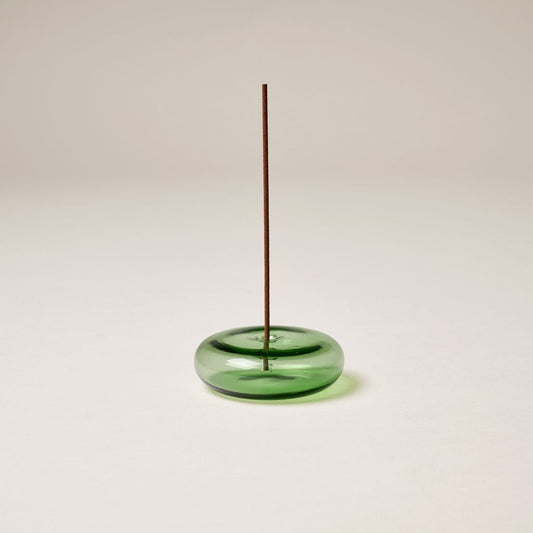 Gentle Habits Glass Incense Holder Green