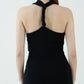Third Form Intertwined Twist Back Tank Dress Black