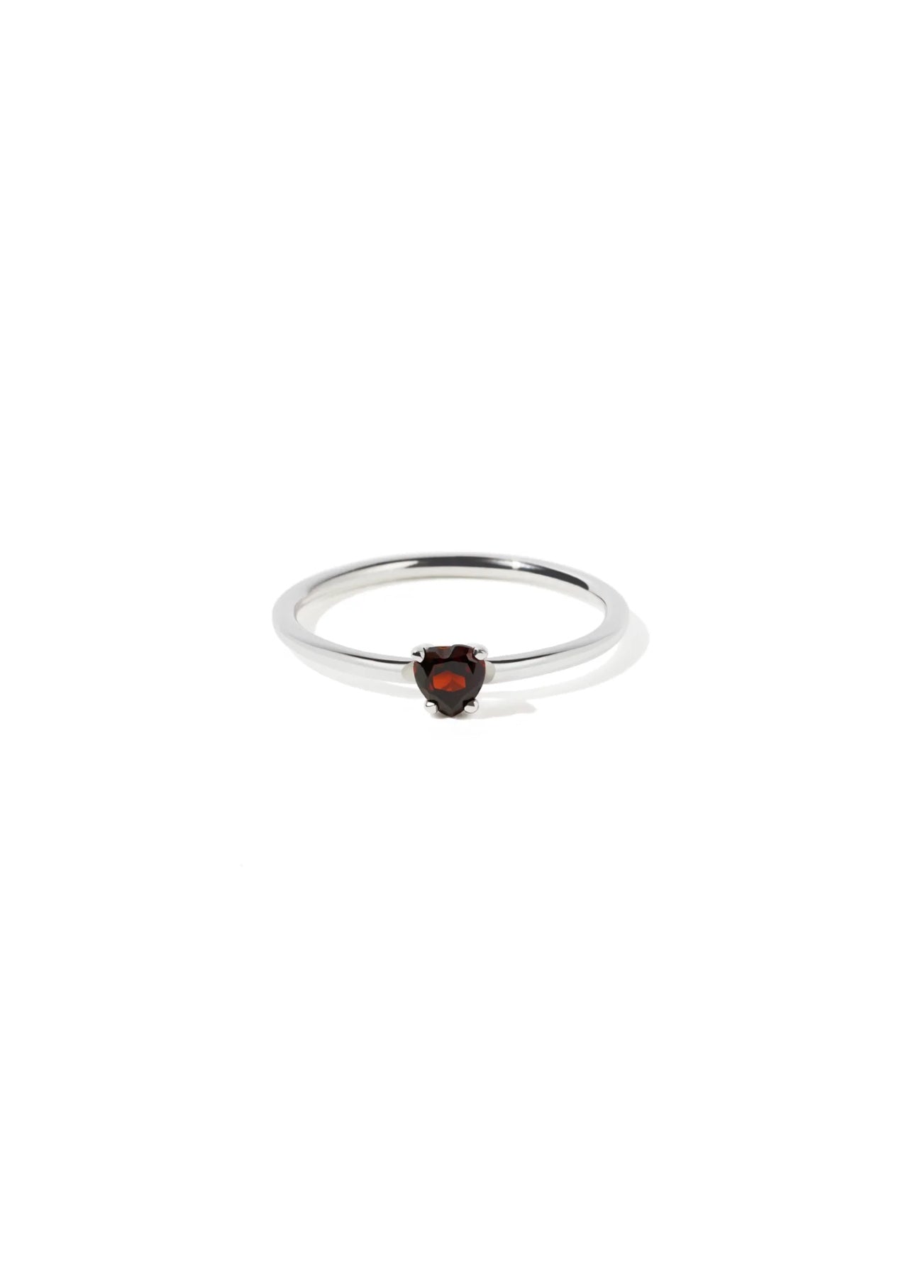 Meadowlark Micro Heart Jewel Ring Sterling Silver + Thai Garnet
