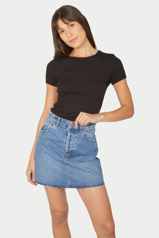 Rollas Baby Rib Tee Black