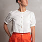 SKIN Florence Puff Sleeve Linen Top White