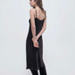 Silk Laundry 90s Silk Slip Dress Black