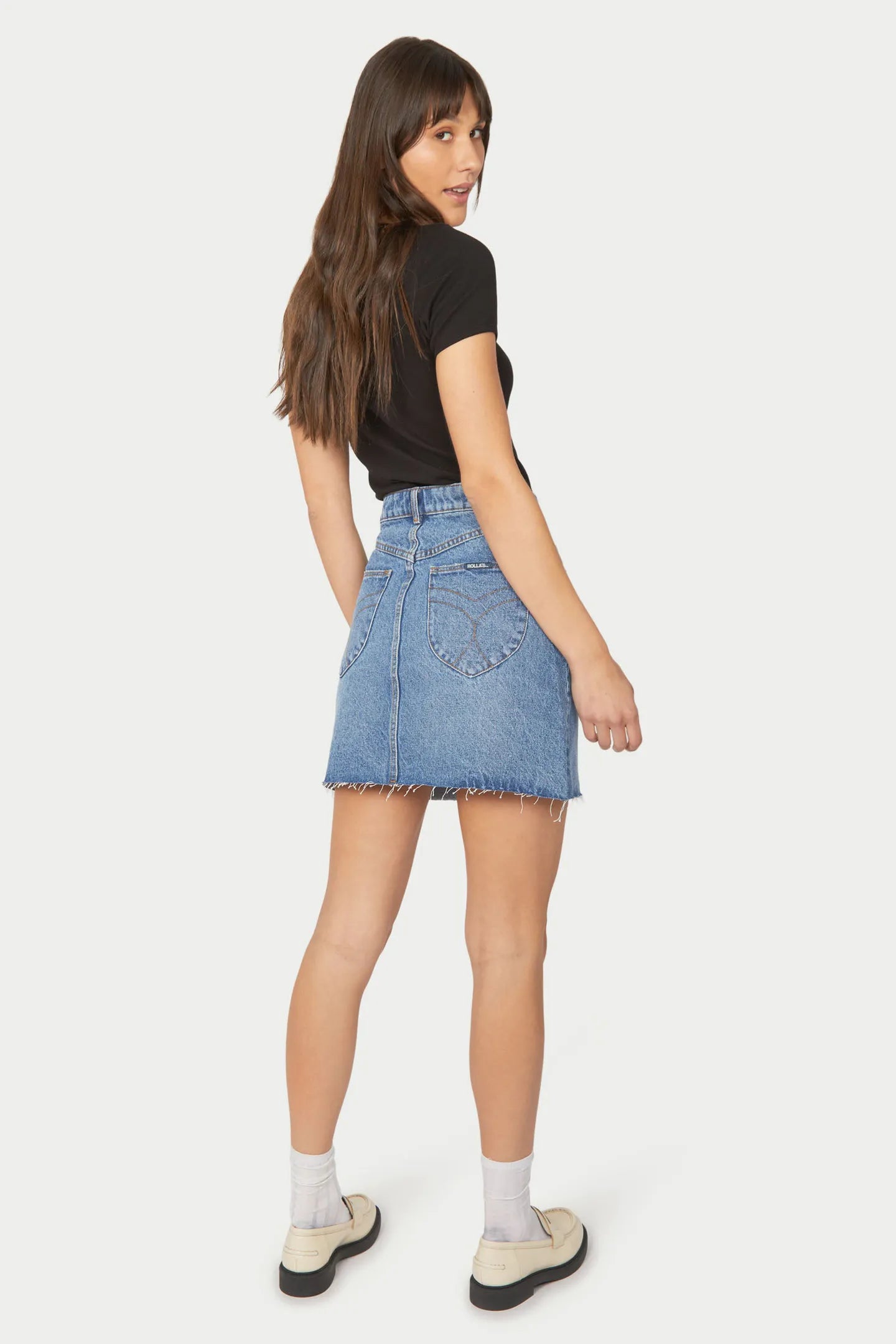 Rollas Baby Rib Tee Black
