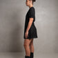 SKIN Frances Puff Sleeve Linen Dress Black