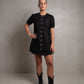 SKIN Frances Puff Sleeve Linen Dress Black