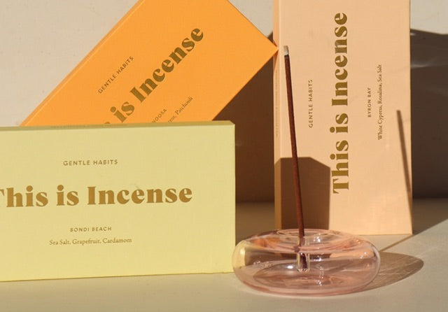 Gentle Habits Glass Vessel Incense Holder Pink