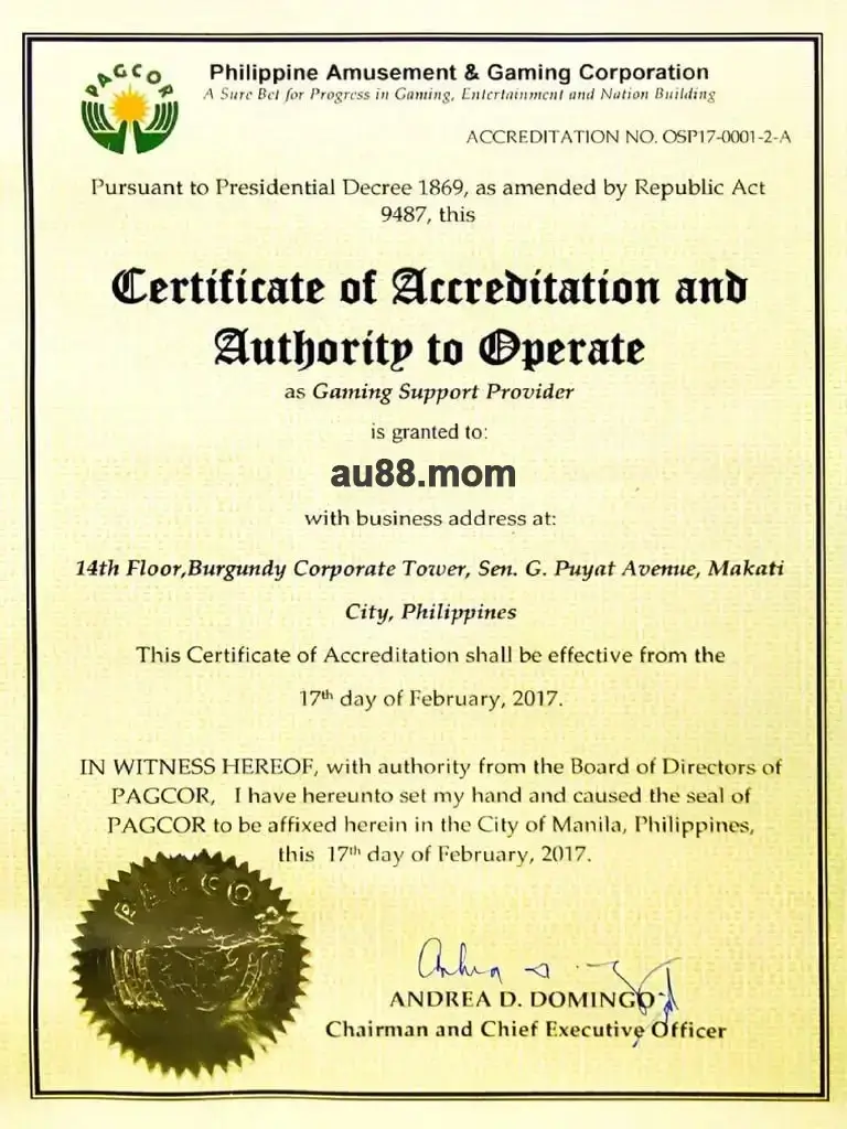 cetificate-au88mom